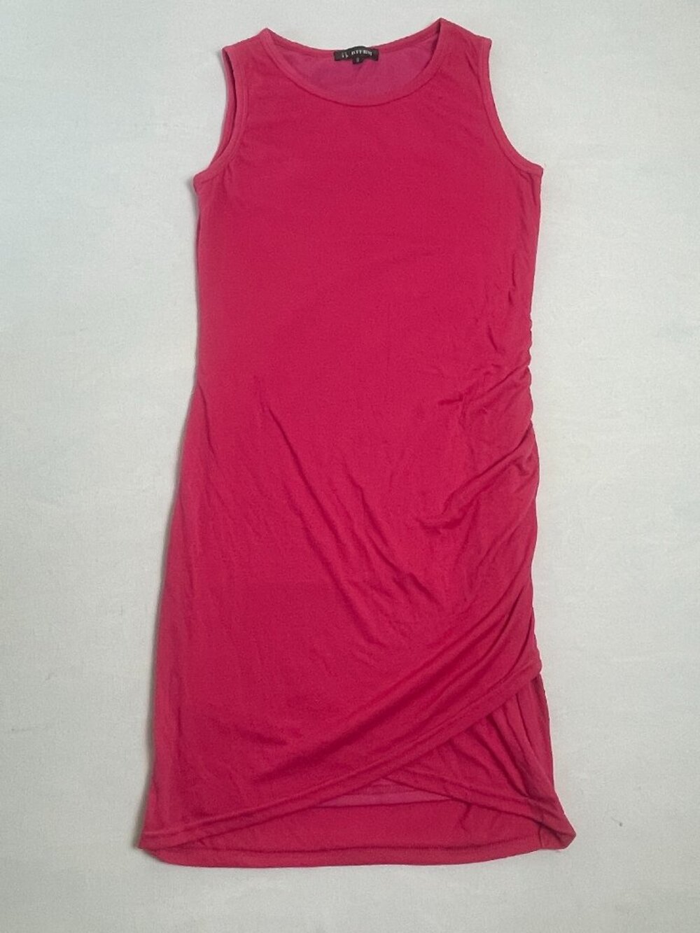 BTFBM Women's Size SMALL Red Sleeveless Rushed Side Crew Neck Tank Dress